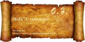 Obál Havaska névjegykártya